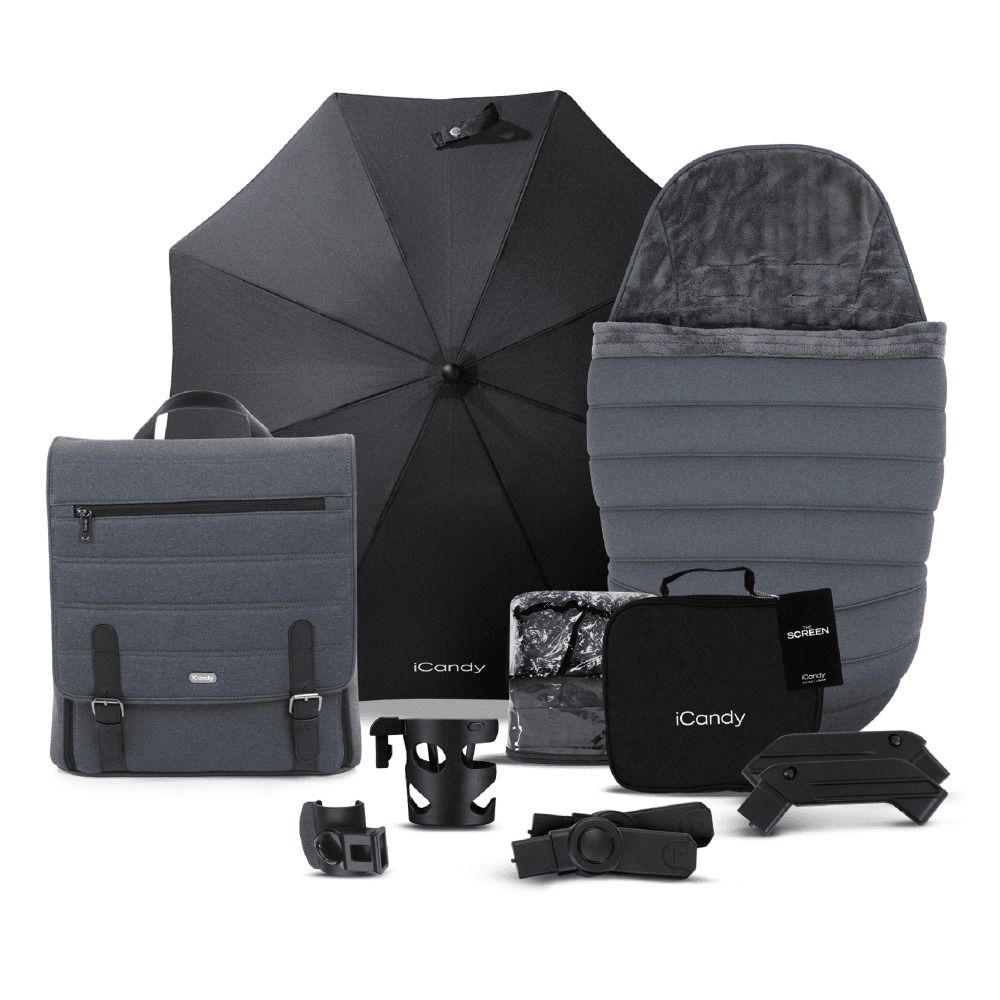 iCandy Peach 7 Bundle + Maxi Cosi Pebble 360 Pro and ISOFIX Base - Dark Grey