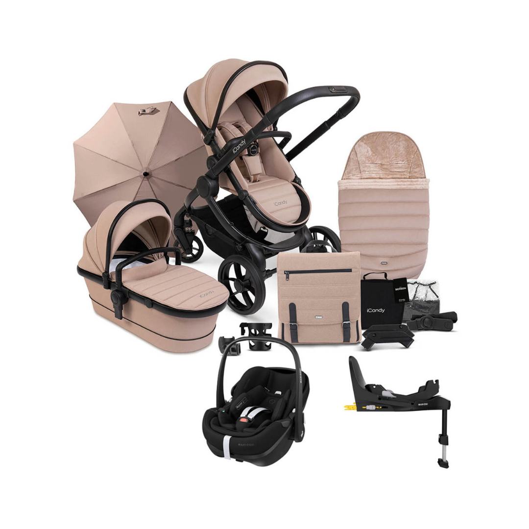 iCandy Peach 7 Bundle Maxi Cosi Pebble 360 Pro and ISOFIX Base Cookie