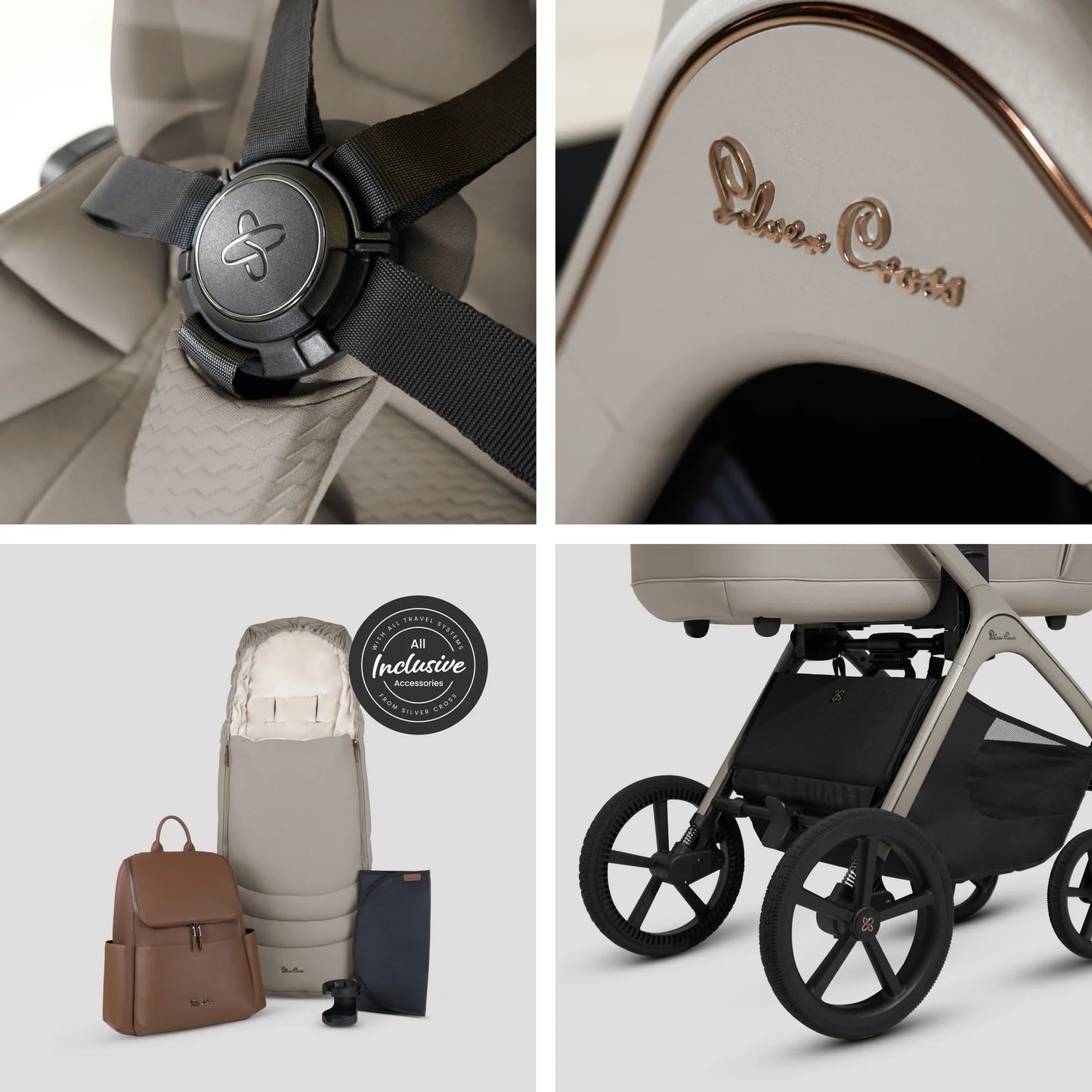 Silver Cross Cove Pewter Travel System Accessory Bundle (8 piece)