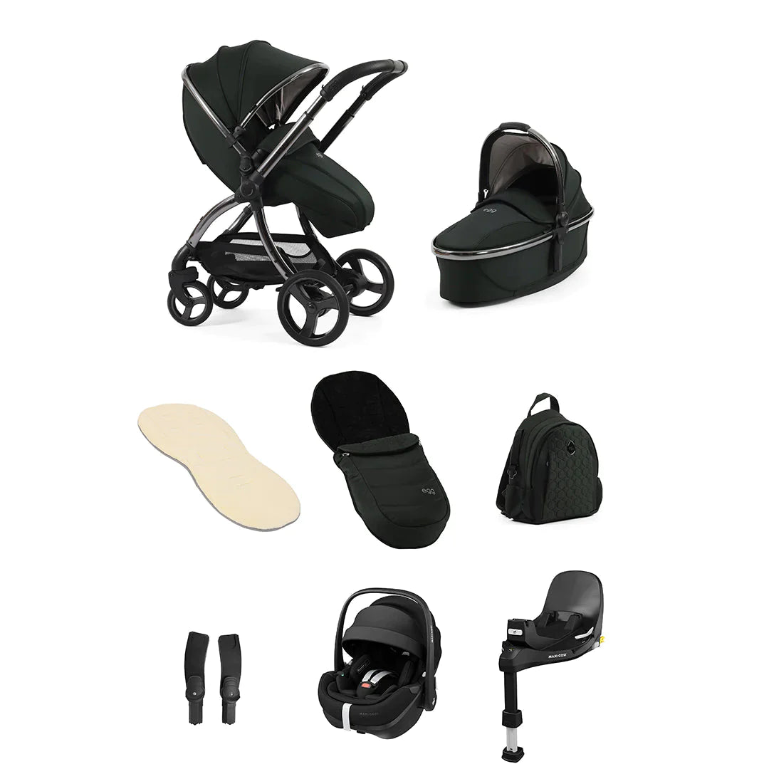 egg3 Luxury Bundle with Maxi-Cosi Pebble 360 Pro Car Seat + Base