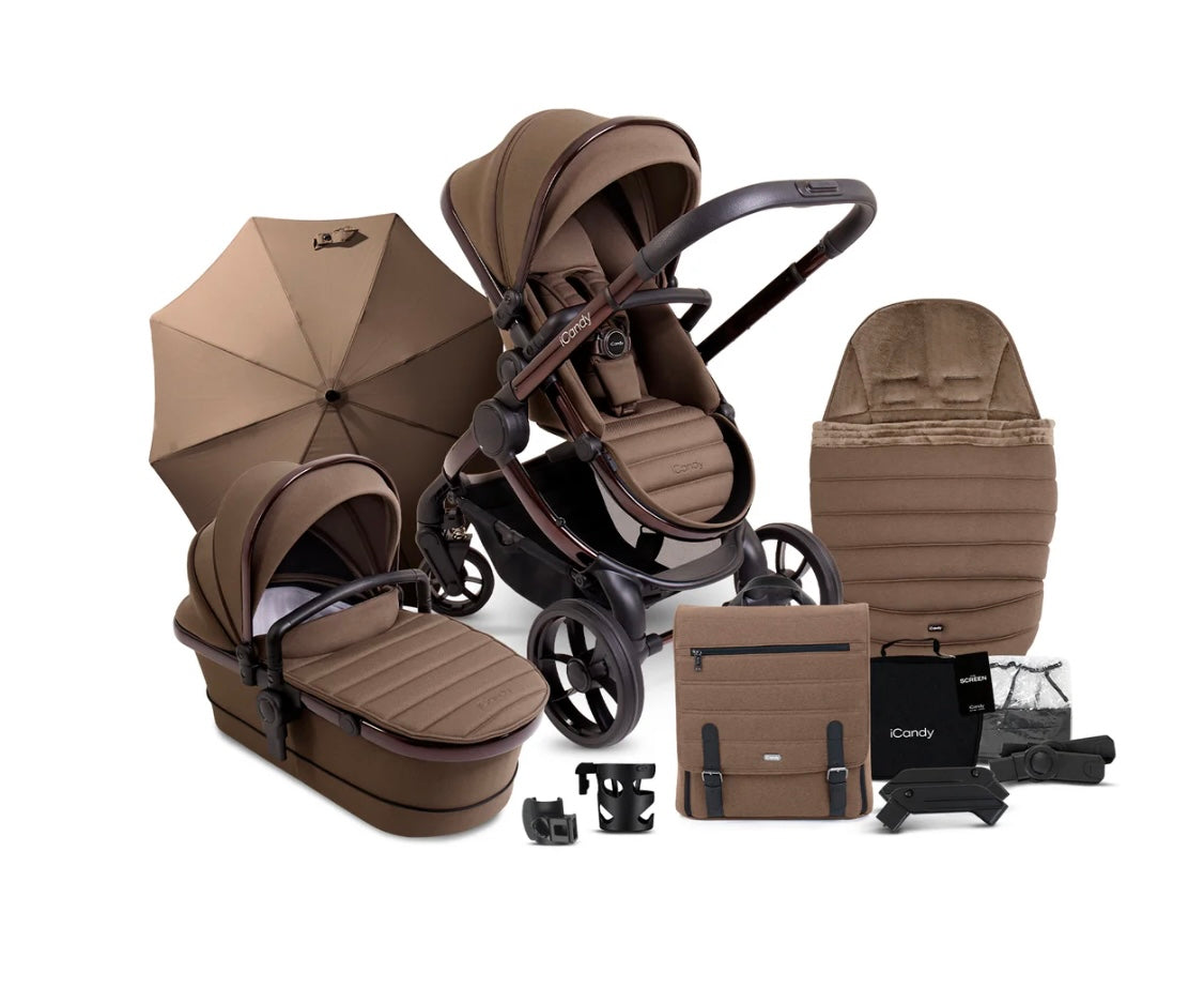 iCandy Peach 7 Pushchair and Carrycot Accessory Bundle