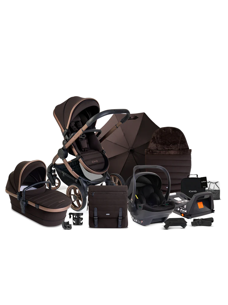 iCandy Peach 7 Pushchair and Carrycot Complete Car Seat Bundle