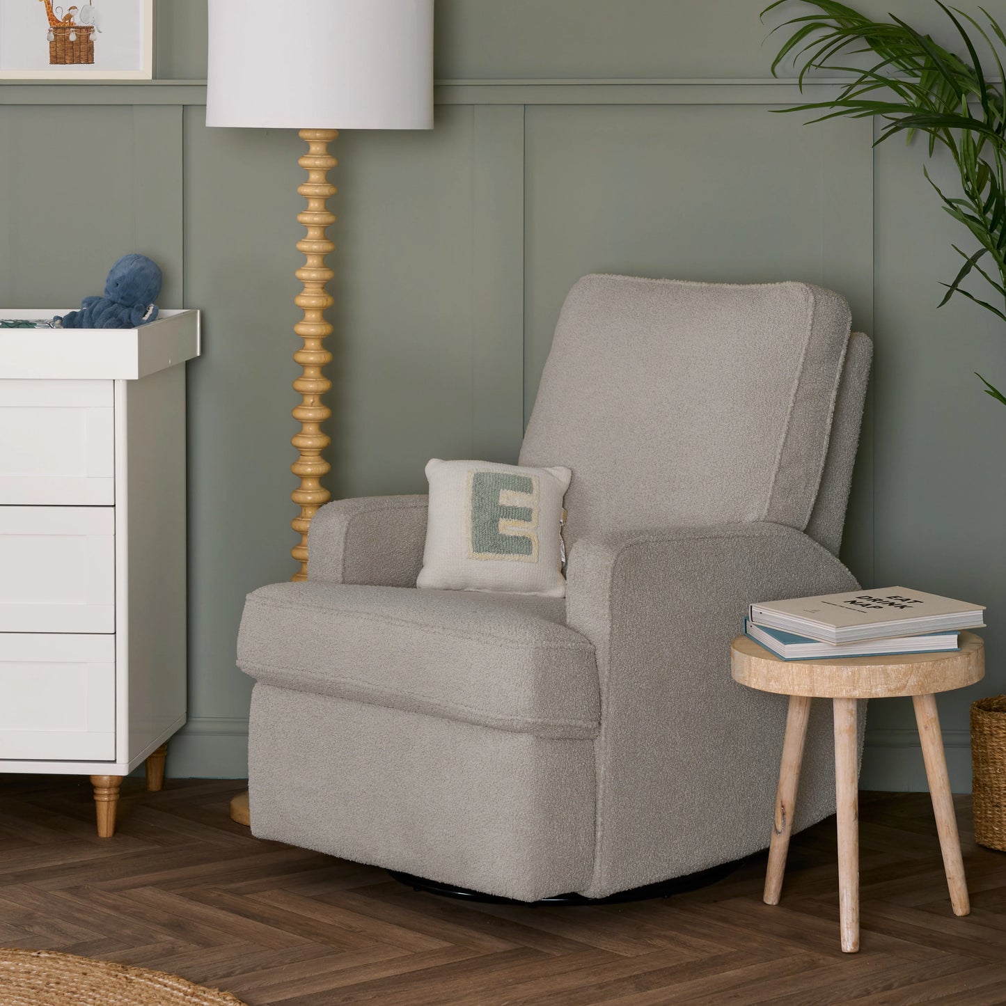 OBaby Madison Swivel Glider Recliner Chair - Teddy Fabric Truffle