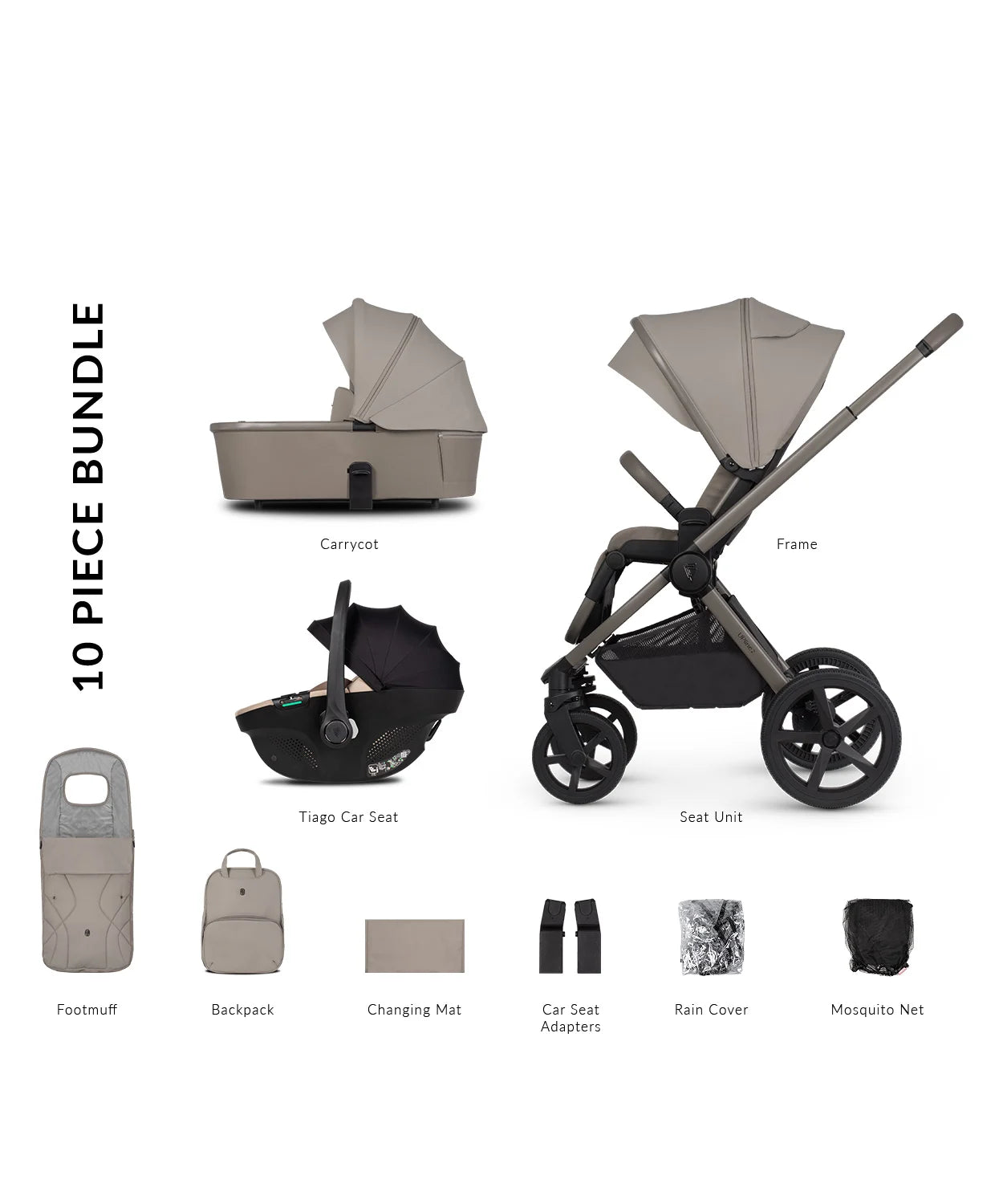 Venicci Upline 2 Pram 3 in 1 (Tiago Beige)