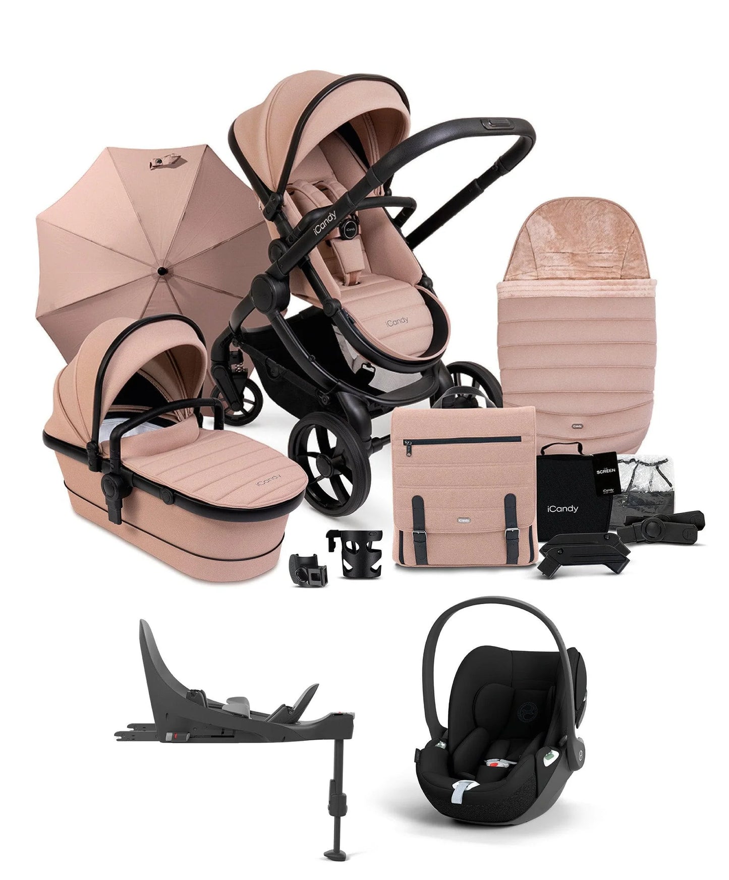 iCandy Peach 7 Complete Pushchair Bundle + Cloud T Car Seat & Base