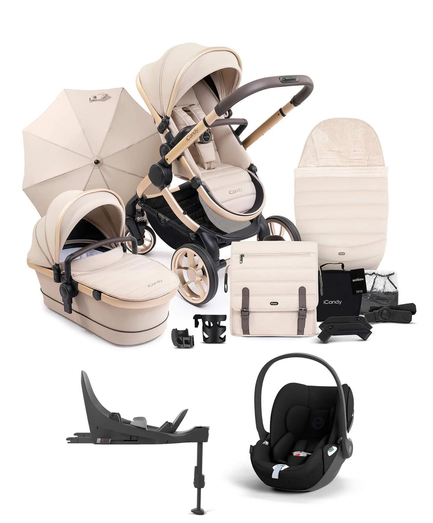 iCandy Peach 7 Complete Pushchair Bundle + Cloud T Car Seat & Base