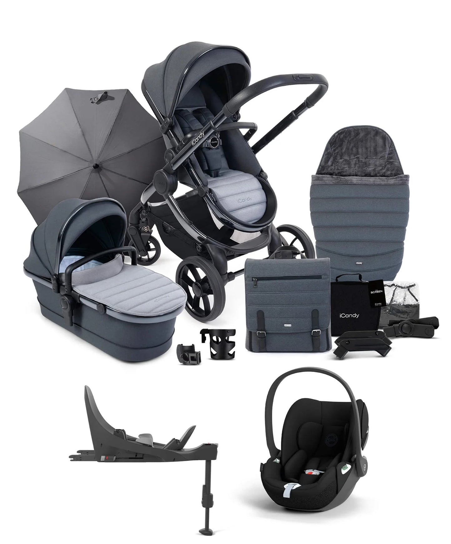 iCandy Peach 7 Complete Pushchair Bundle + Cloud T Car Seat & Base