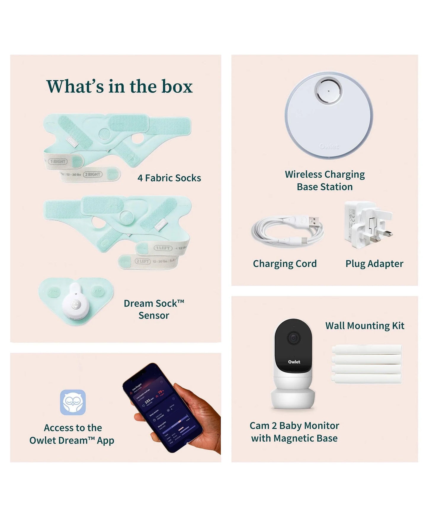 Owlet Dream Sock & Owlet Cam - Mint