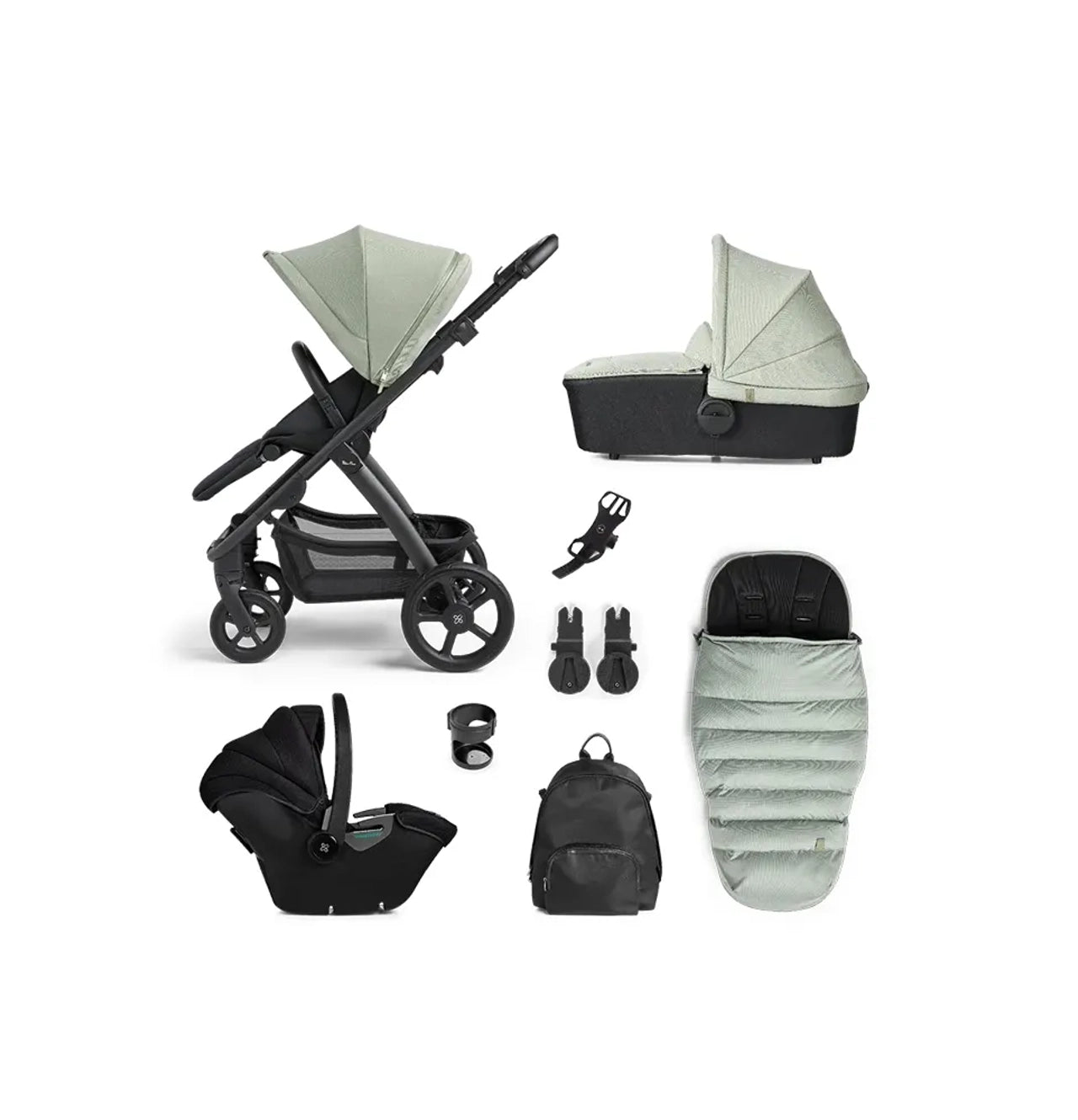 Silver Cross Tide Dream i-Size & Accessory Pack Bundle Travel System - Sage