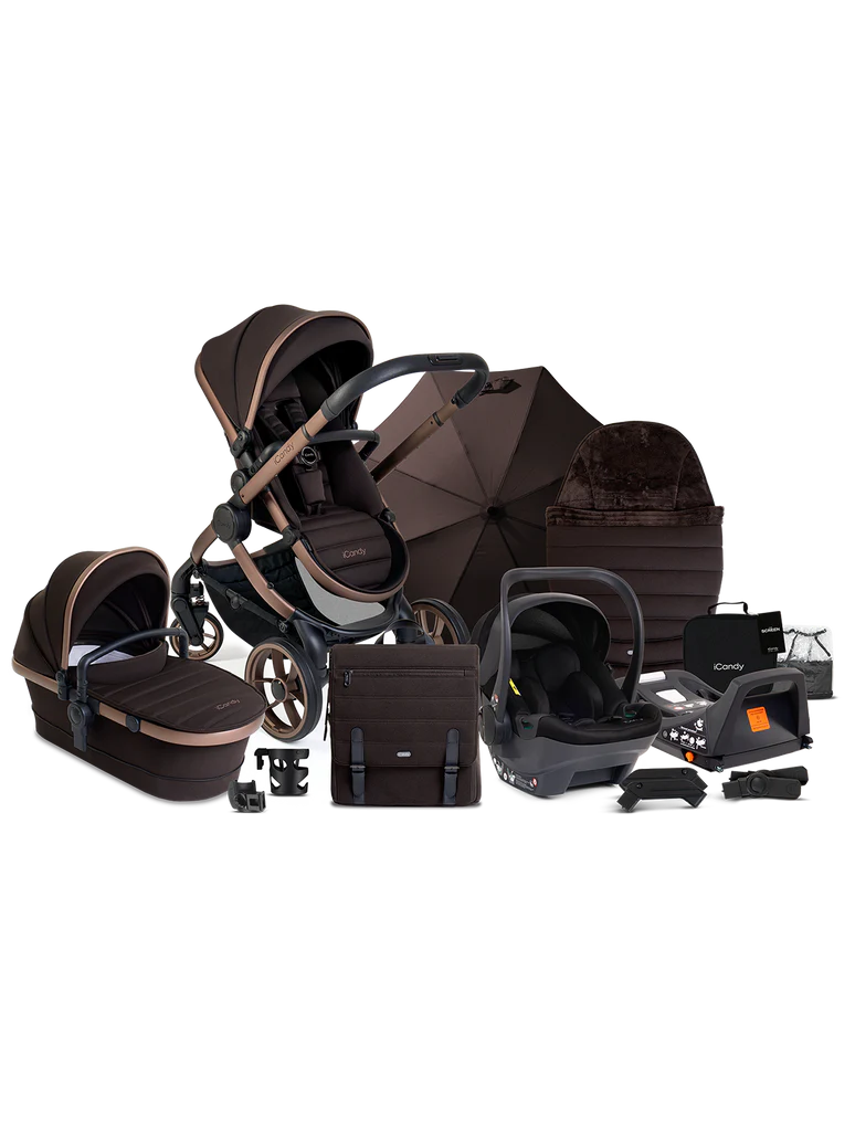 iCandy Peach 7 STUDIO Pushchair and Carrycot - Complete Car Seat Bundle