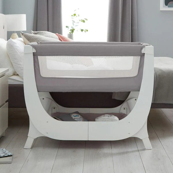 Shnuggle Air Bedside Crib, Height Adjustable Baby Bed + Mattress