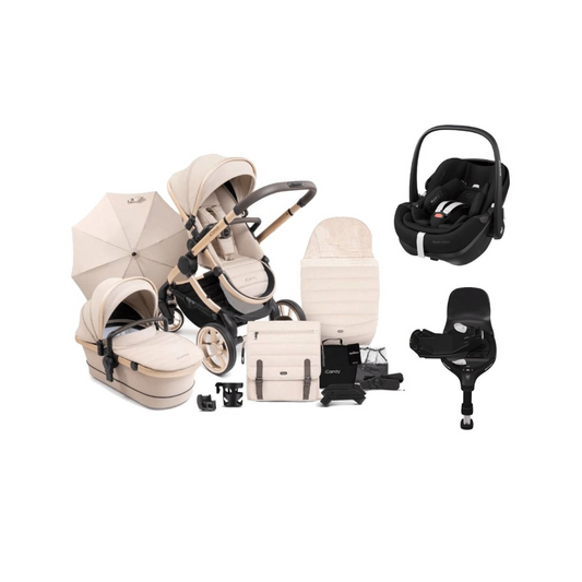 iCandy Peach 7 Bundle + Maxi Cosi Pebble 360 Pro and ISOFIX Base - Biscotti