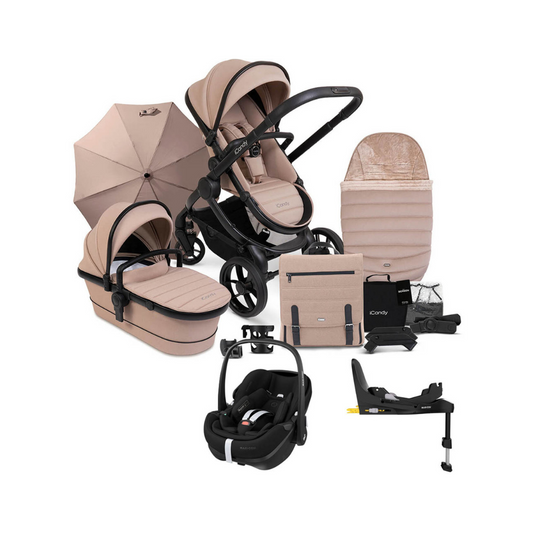 iCandy Peach 7 Bundle + Maxi Cosi Pebble 360 Pro and ISOFIX Base - Cookie