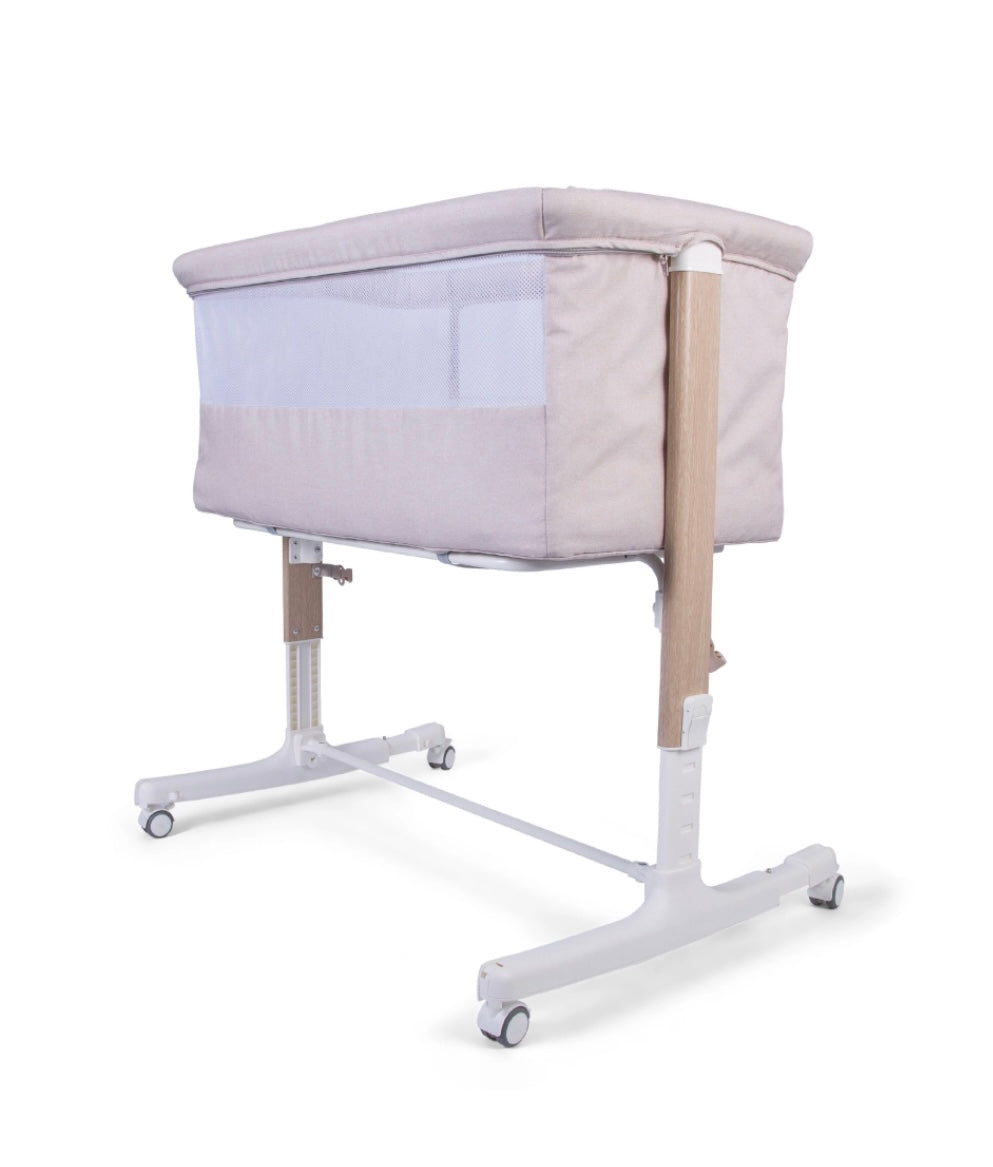 Red Kite Rockabye Bedside Crib - Oatmeal