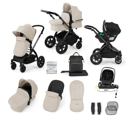 Ickle Bubba Stomp Luxe 12 Piece Travel System with i-Size Nimbus Car Seat & Spin Isofix