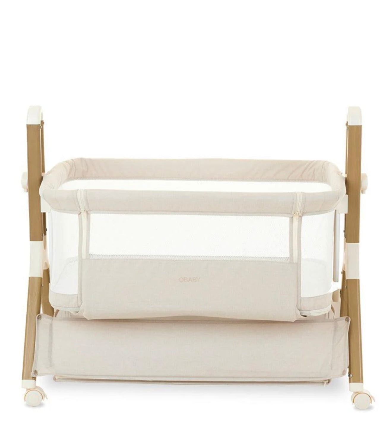 Obaby Cloud Bedside Crib - Oatmeal