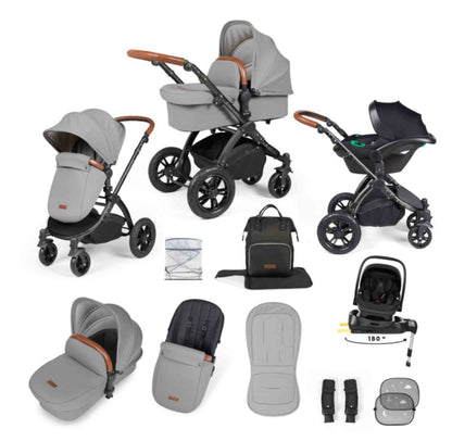 Ickle Bubba Stomp Luxe 12 Piece Travel System with i-Size Nimbus Car Seat & Spin Isofix