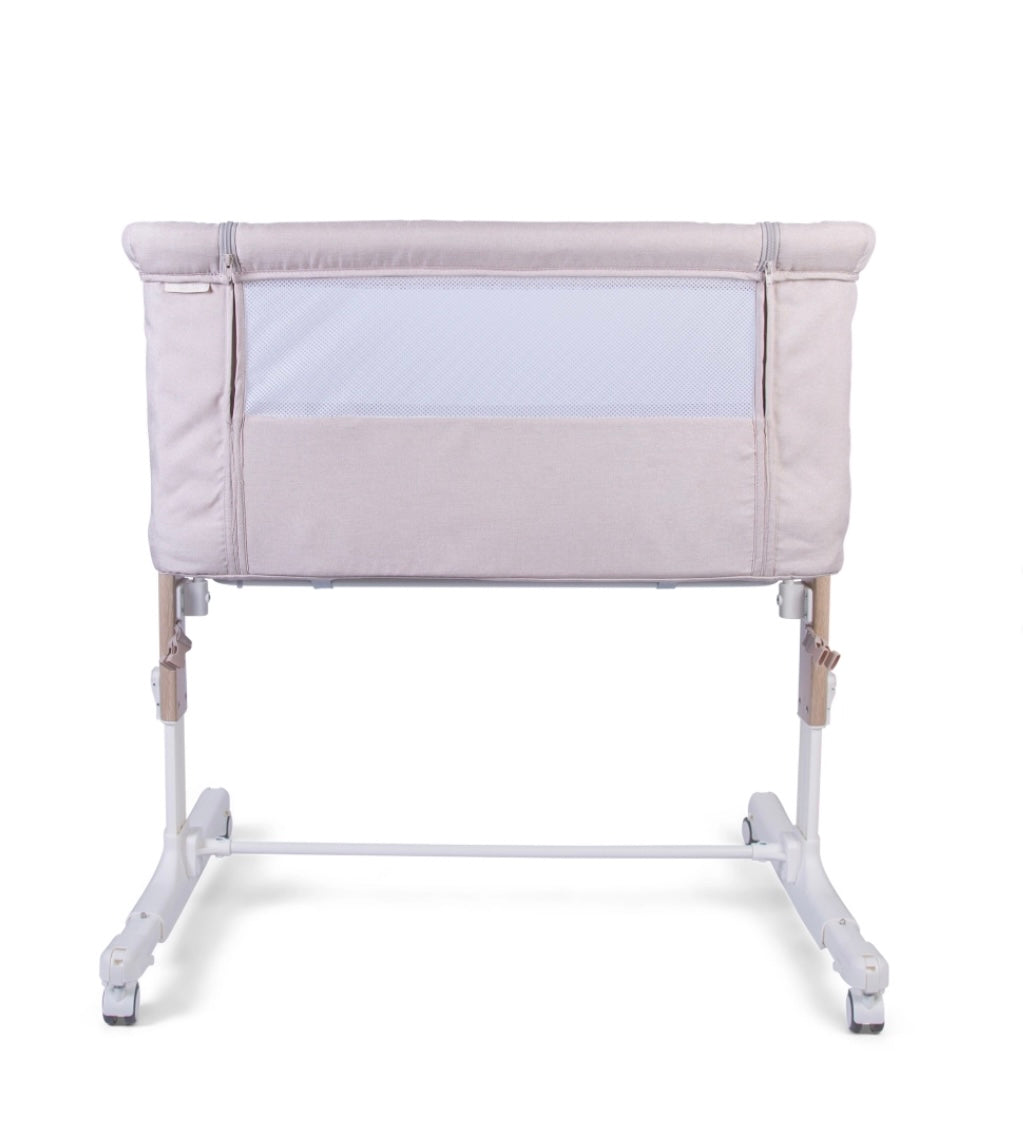 Red Kite Rockabye Bedside Crib - Oatmeal