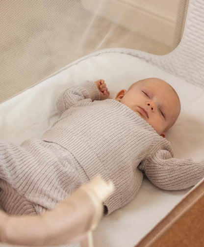 Obaby Cloud Bedside Crib - Oatmeal