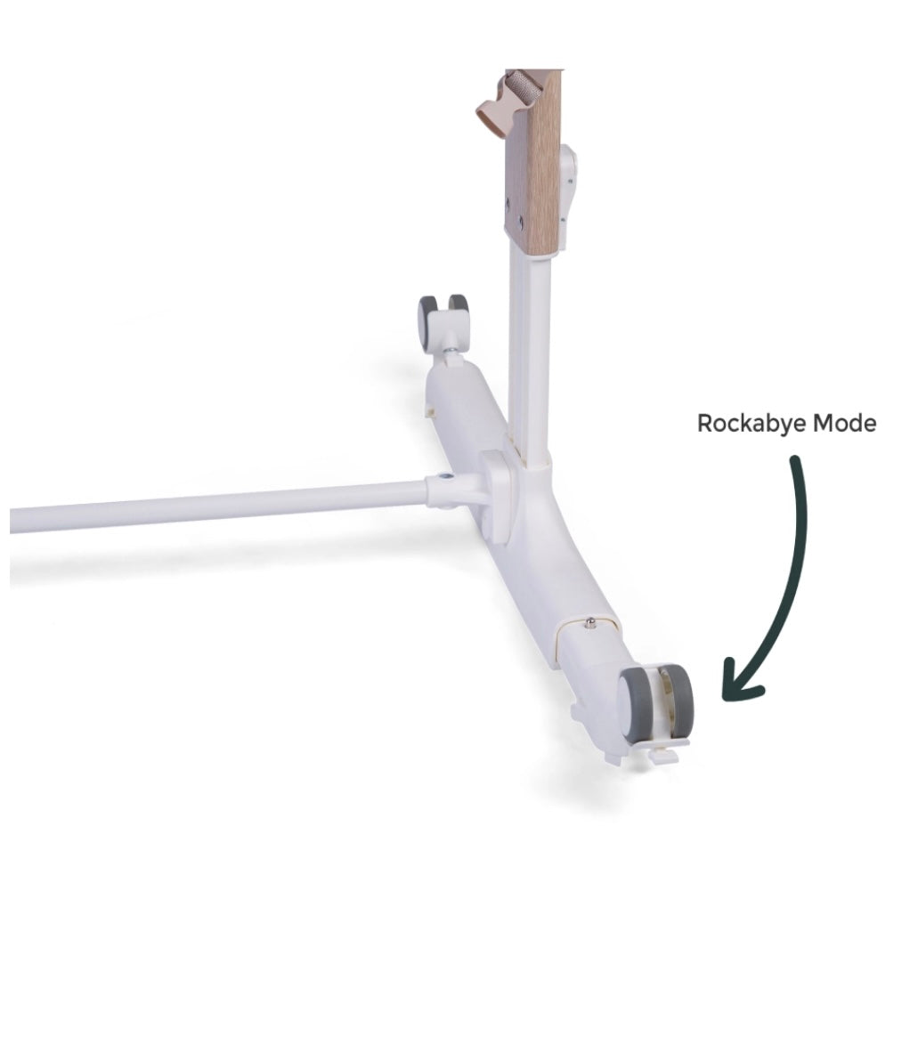 Red Kite Rockabye Bedside Crib - Oatmeal