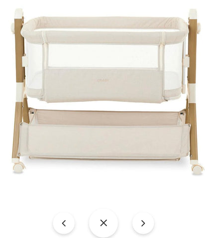 Obaby Cloud Bedside Crib - Oatmeal