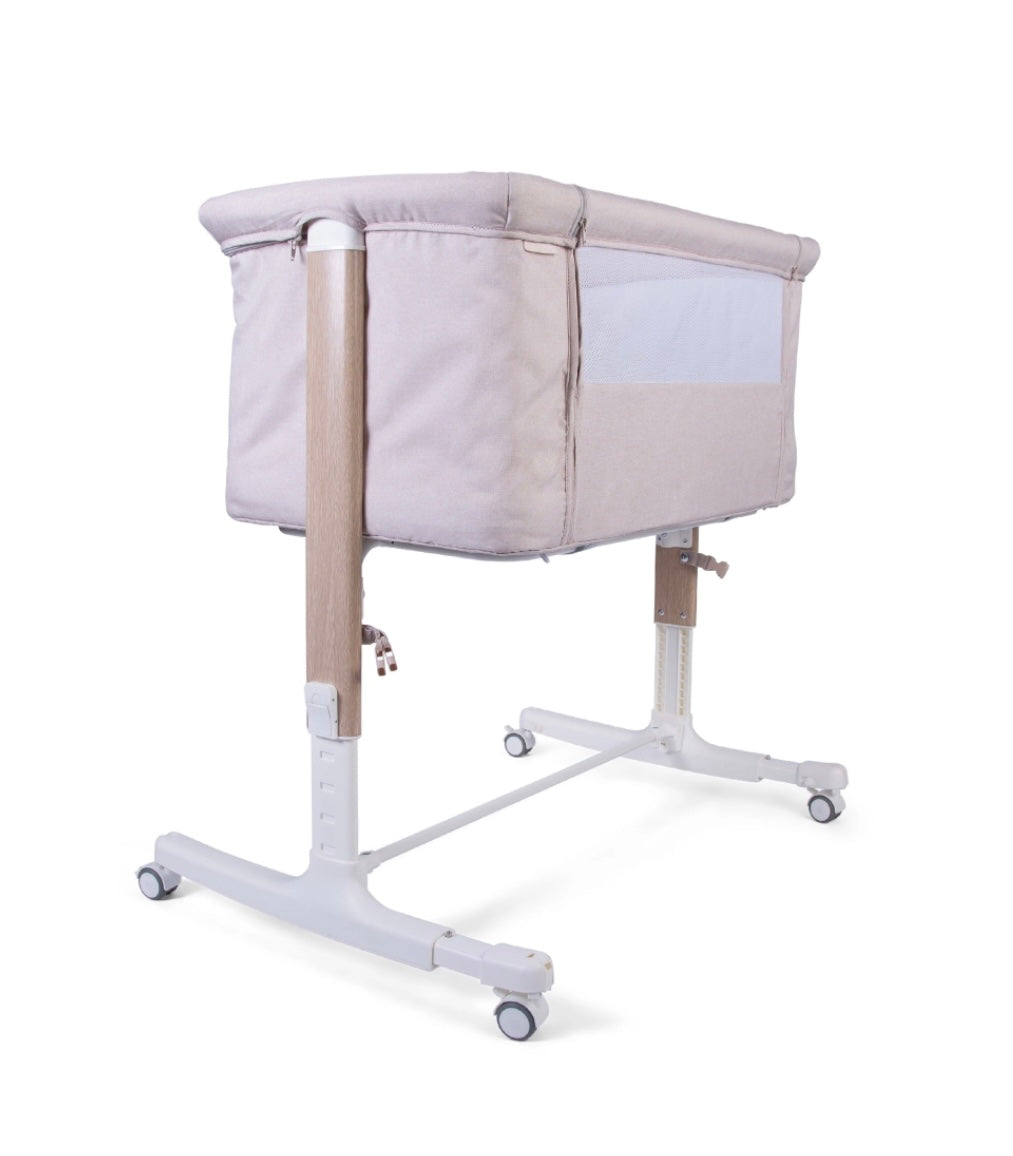 Red Kite Rockabye Bedside Crib - Oatmeal