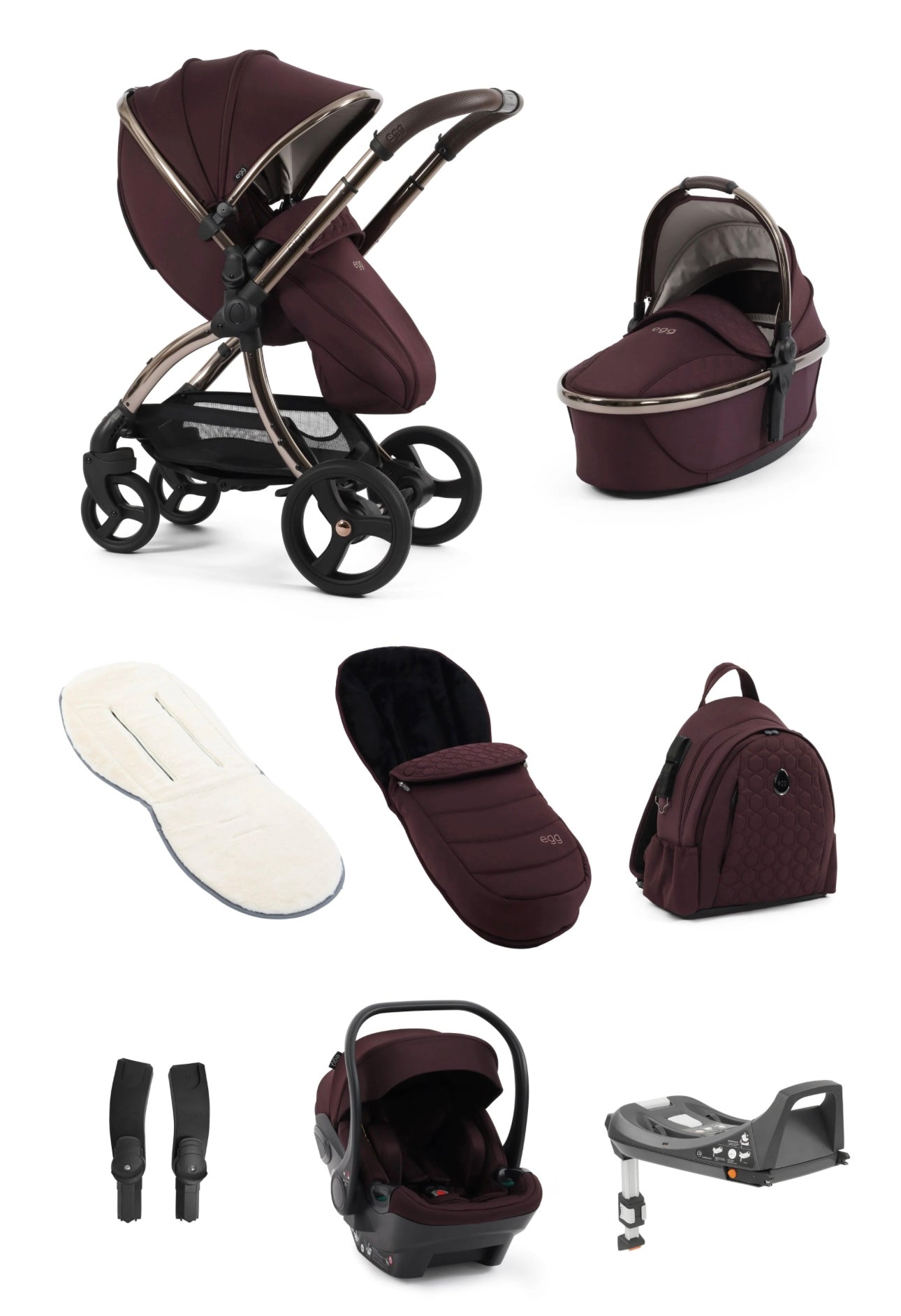 egg3® Luxury Package + egg Shell Car Seat