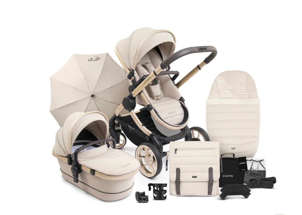 iCandy Peach 7 Pushchair and Carrycot Accessory Bundle