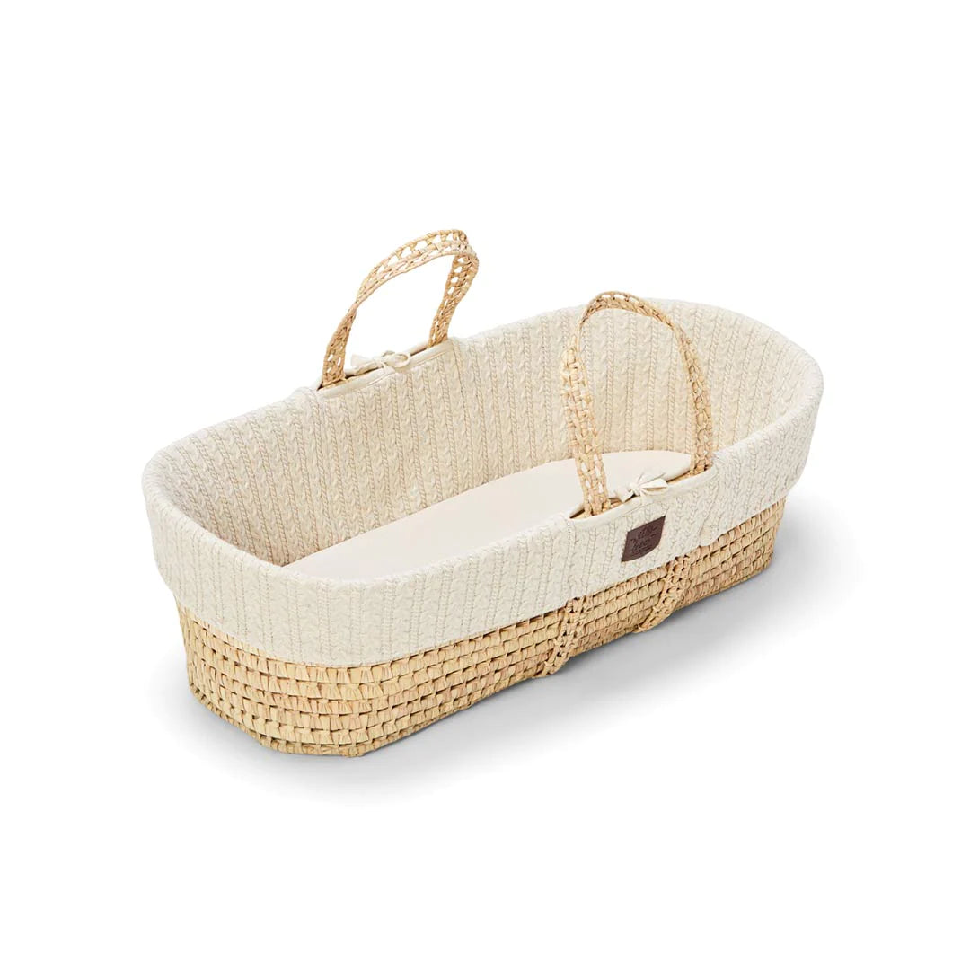 The Little Green Sheep Organic Knitted Moses Basket & Mattress