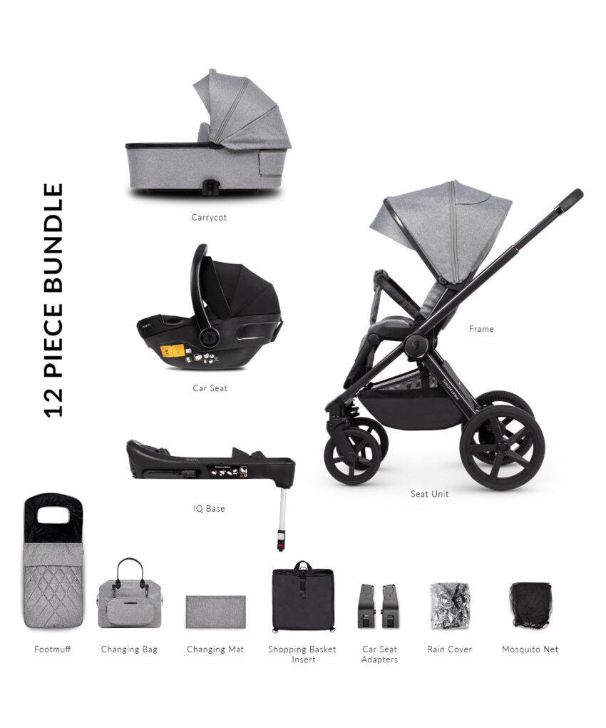 Venicci Upline Pram 3 in 1 + Base - The Complete Travel System Bundle