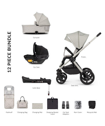 Venicci Upline Pram 3 in 1 + Base - The Complete Travel System Bundle