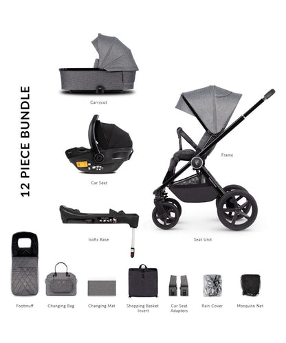 Venicci Upline Pram 3 in 1 + Base - The Complete Travel System Bundle