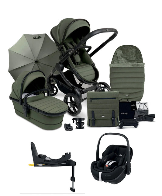 PRE-ORDER - iCandy Peach 7 Complete Pushchair Bundle with Maxi-Cosi Pebble 360 Car Seat & Base - Ivy