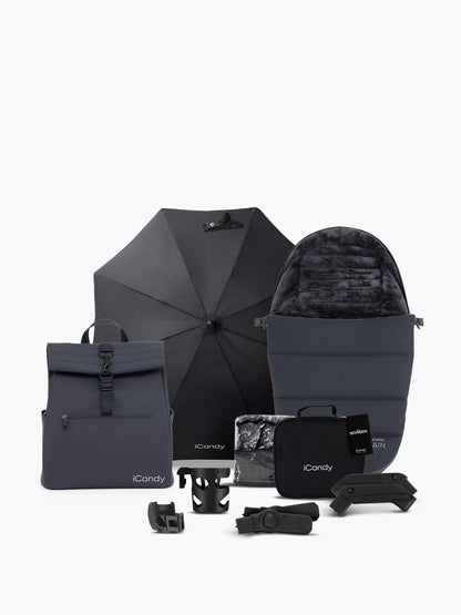 iCandy Peach 7 All-Terrain Storm Pushchair and Carrycot - Complete Car Seat Bundle