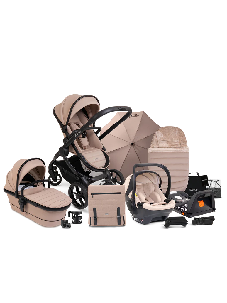 iCandy Peach 7 STUDIO Pushchair and Carrycot - Complete Car Seat Bundle